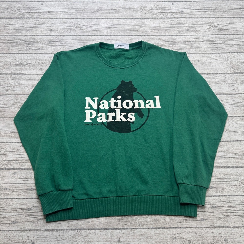 Parks Project Sweatshirt Men's XL Green National Parks Fleece Lined Athleisure